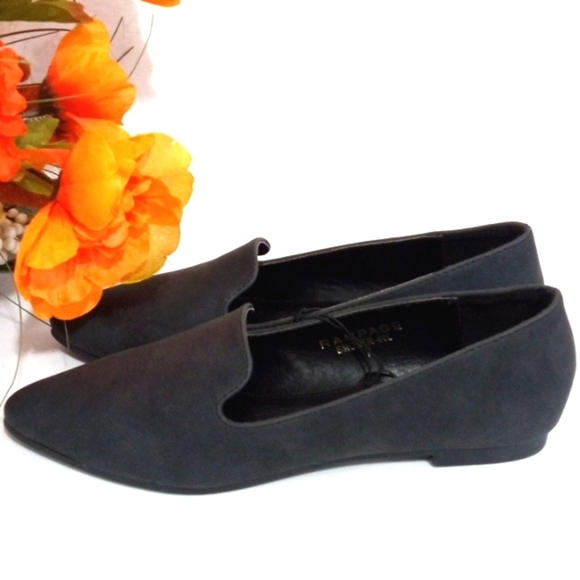 RAMPAGE SMOKEY BLACK POINTED TOE SLIP-ON BALLERINA FLATS SIZE 7 NWT - Picture 4 of 8